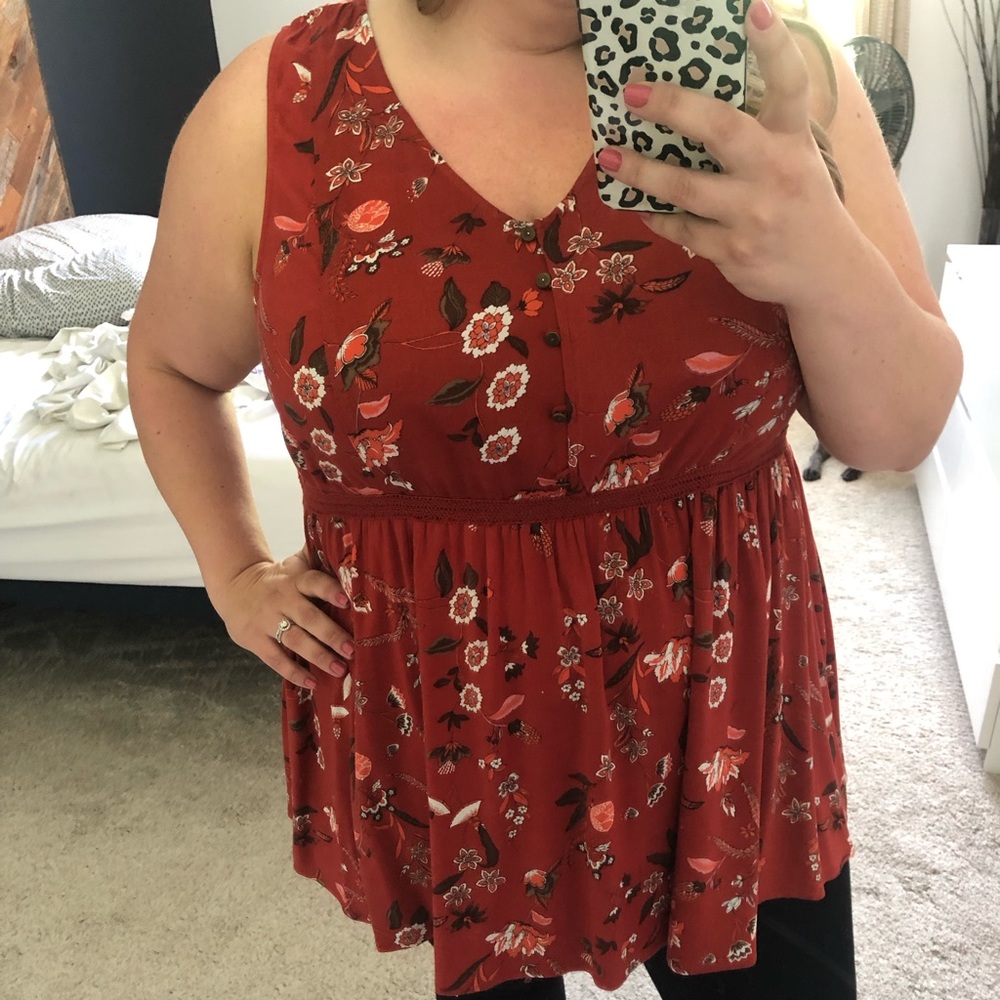Torrid Sleeveless Button Down Peplum